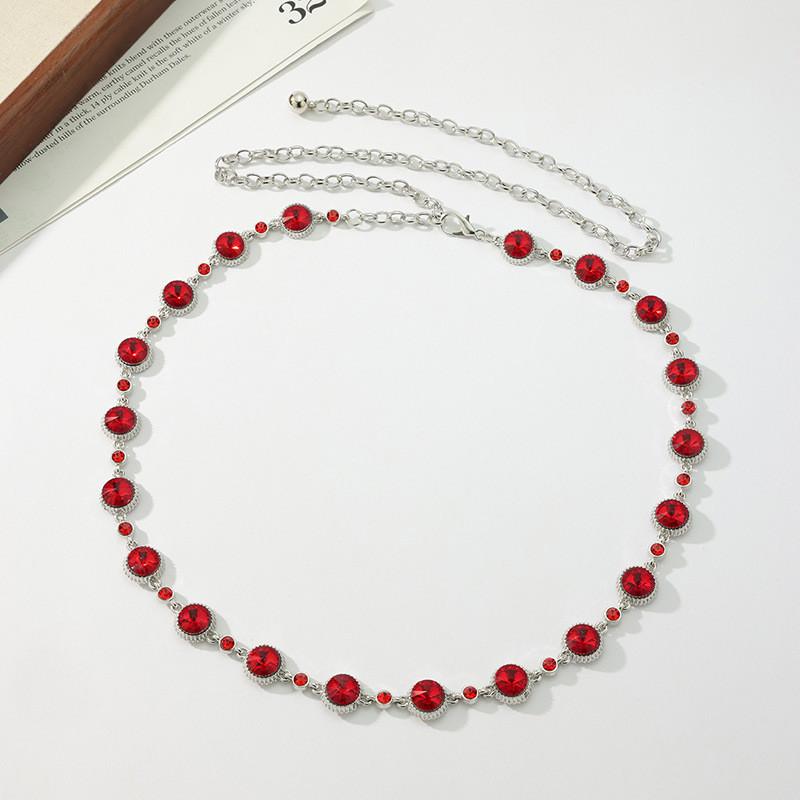 

Elegant Women Waist Chain Waist Accessory With Sparkling Rhinestones Design StyleA