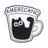 Cute Coffee Cup Cat Enamel Pins Funny Americano Latte Mocha Cappuccino Cartoon Black Kitten Brooches Lapel Badge Jewelry Gifts