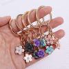 Sweet Colorful Sakura Flower Keyring Enamel  Sakura Flower Keychain   Fun Decorative