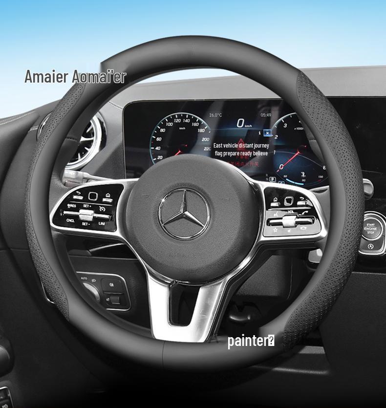 Housse de volant Mercedes: Classe C C260L, E300L, A200L, GLB180 - Cuir Véritable Quatre Saisons.