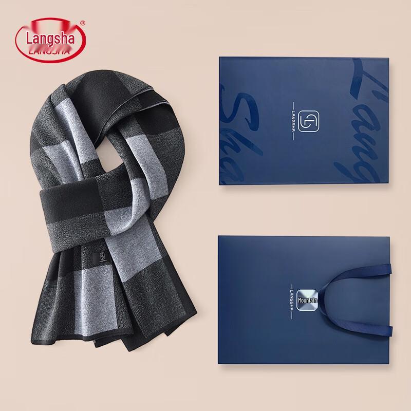 Мужской зимний шарф LangSha из смесовой шерсти