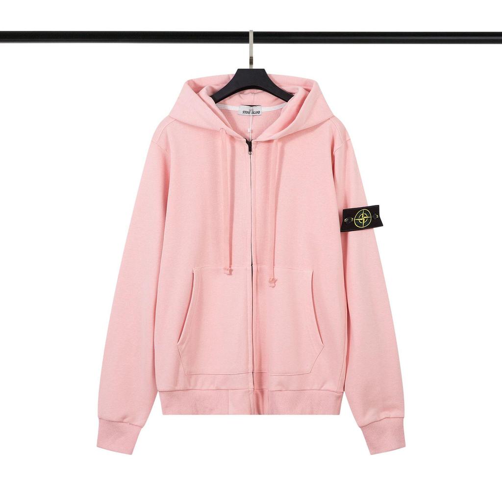 CrossSTONE Gesticktes Kompass Kapuzen-Reißverschluss-Sweatshirt - Lässiger Lockerer Cardigan