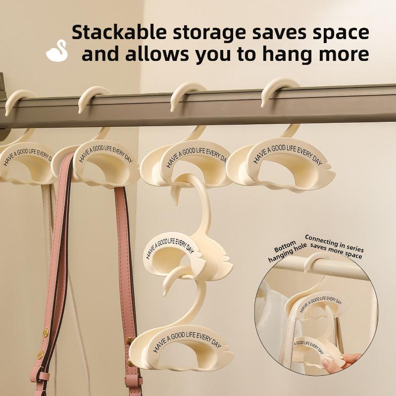Cream-colored Wardrobe Bag Storage Hooks, Seamless Hanging Bag, Can Be Stacked with A Scarf Holder, Arched Hat Rack