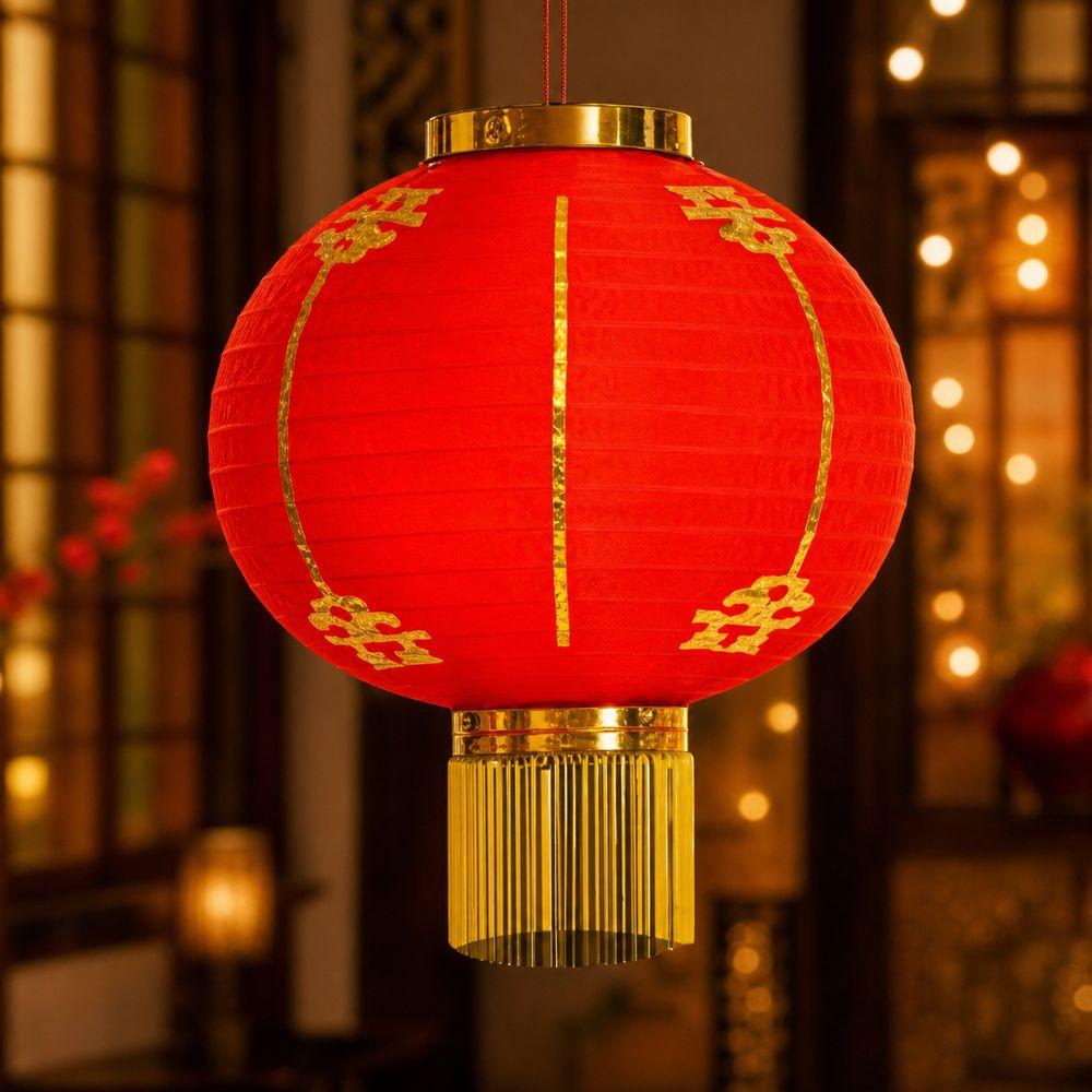 Cloth Festive Lantern Round Shape Hanging Lantern Chinese Lantern for Wedding Party Decorations