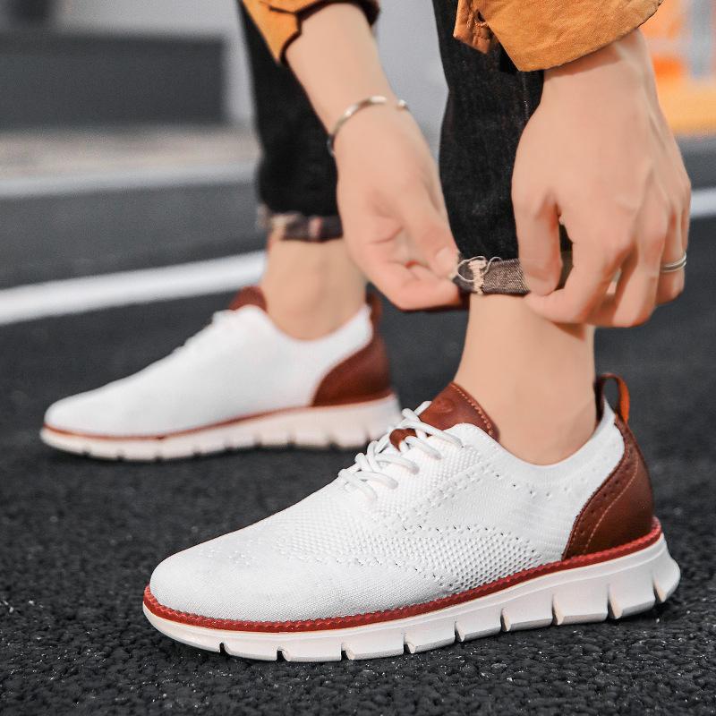 2025 Large Size Fly-woven Casual Shoes Men's Brock Carved Loafers Fashion Lightweight Men's Trendy Shoes