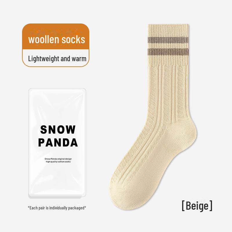 Damen Kuschelsocken aus Wolle - Dick, Warm, Einfarbig für Herbst/Winter Hausbekleidung
