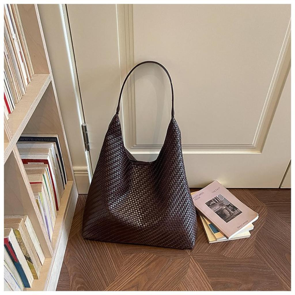 Xeie Thuk Tote Bag Women PU Woven Shoulder Daily
