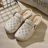 New flat-heeled non-slip hollow pattern half-pack slippers women's comfortable outer wear fashionable and comfortable flat-bottomed bag head slippers