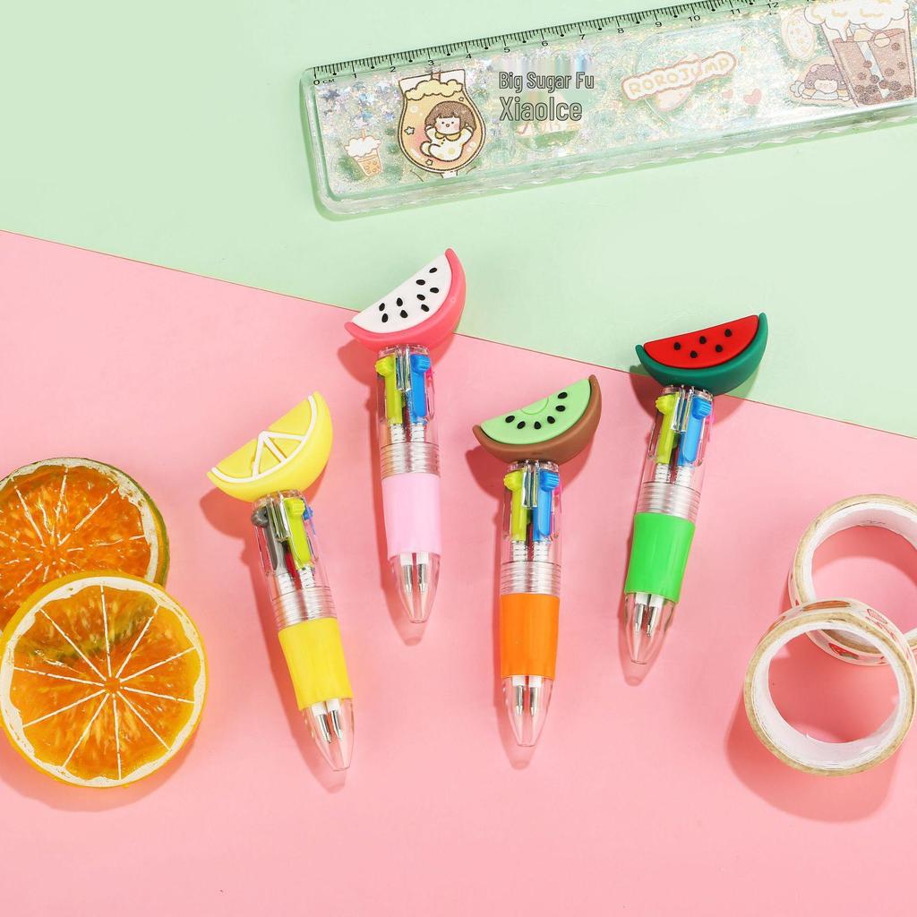 Korean Cute Animal Head 4-Color Click Ballpoint Pen
