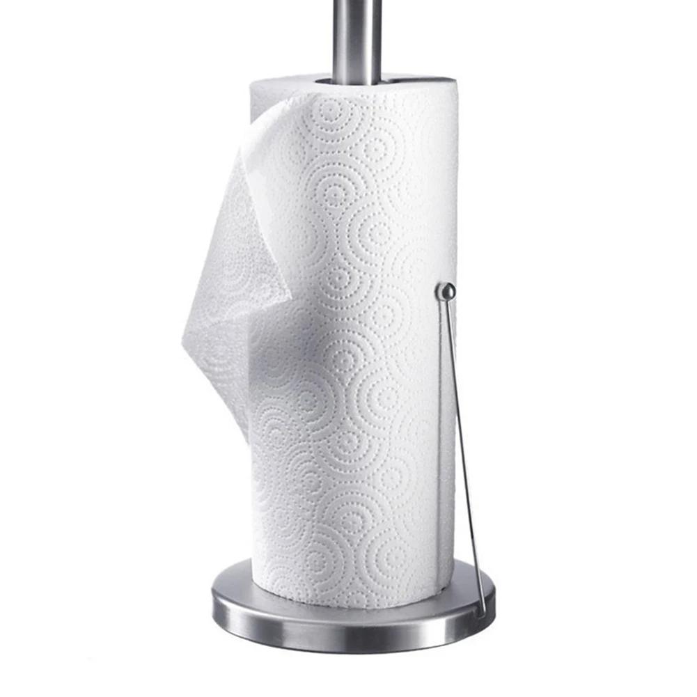Standing Toilet Paper Holder with Round Base Roll Paper Towel Rack Toilet Paper Dispenser for Kitchen Storage Organisation