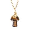 Hand-Woven Crystal Agate Small Mushroom Pendant Necklace Jewelry Diy Jewelry Accessories N584
