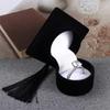Velvet Small Jewelry Display Case Bachelor Cap  Ring Box Mini Ring Box Earrings Jewelry Storage