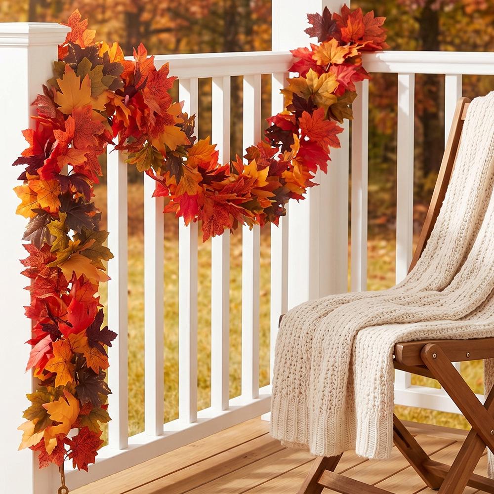 Thanksgiving Mixed Color Artificial Maple Leaf Vine