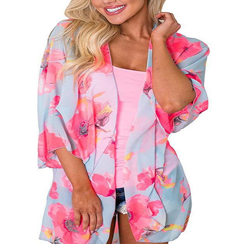 

Женский летний пляжный кардиган с леопардовым принтом и половиной рукавов, солнцезащитная блузка XL