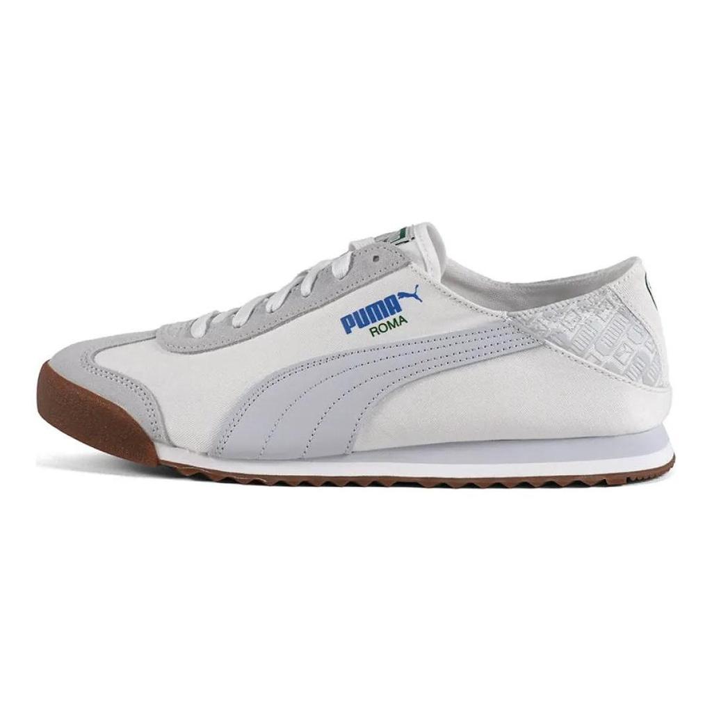 PUMA Unisex White Grey Roma Low Top Casual Shoes 398332-04