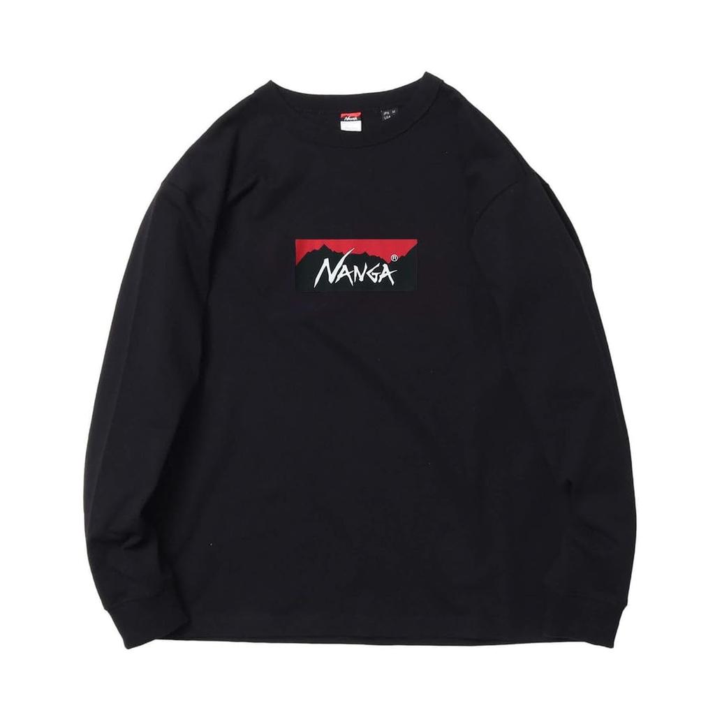 NANGA ECO HYBRID BOX LOGO L/S TEE