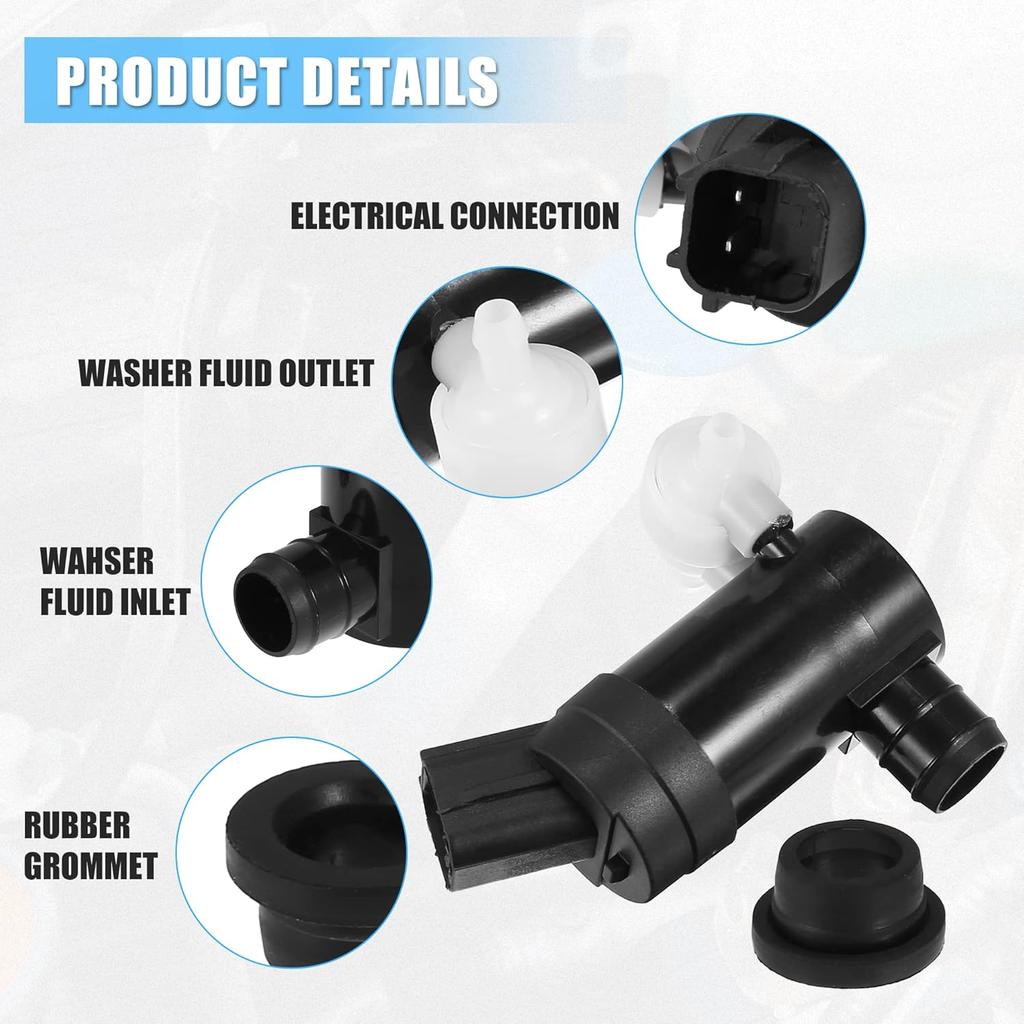 ACROPIX Windshield Washer Motor Pump Fit For Kia Sedona Sorento No.98510-A9000/98510A9000 - Pack Of 1 Black