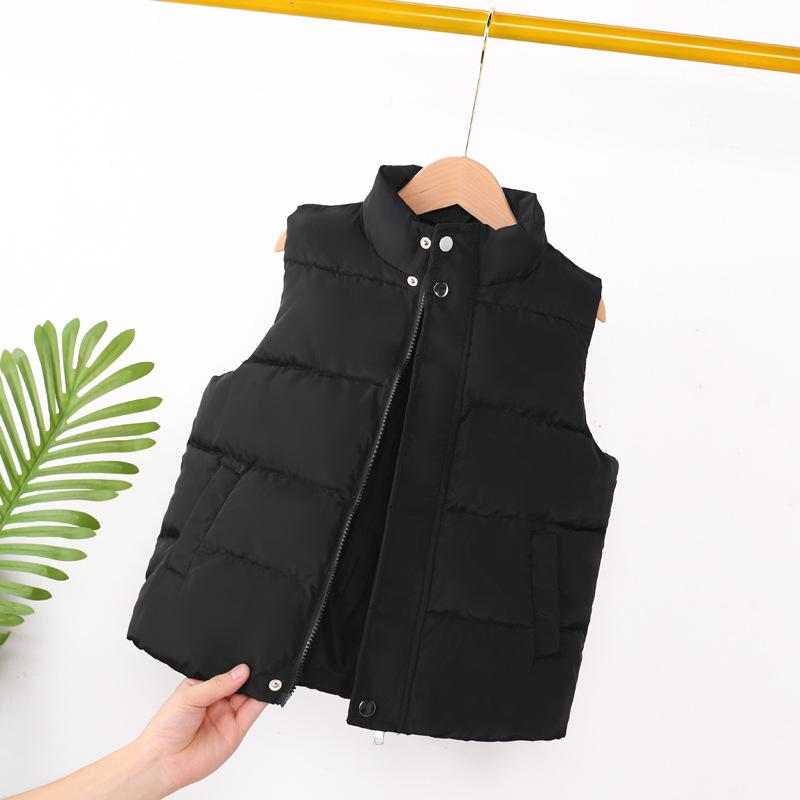 Children s Down Cotton Vest - Slim Fit, Warm, Thickened for Boys & Girls M чёрный