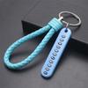 Hand Woven Leather Strap Phone Number Keychain Car Key Clip  Car Key Holder Lanyard Keyring