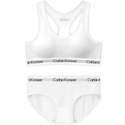 Conjunto de Sutiã e Calcinha de Algodão VICHERIA Instantâneo Sem Noite Esportivo Cor Sólida Feminino [Tecido Semelhante a Nuvem, Decote, Compressão] Sutiã, Sutiã, Sem Costura,