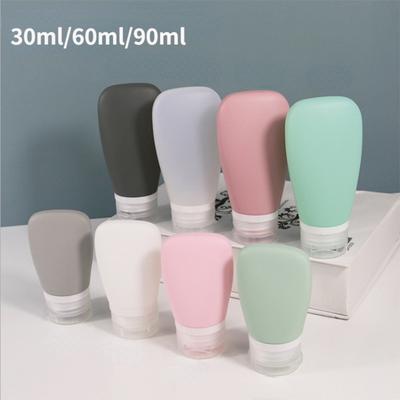 30/60/90ml Portable Refillable Travel Essential Silicone Toiletries Bottle for Shampoo Moisturizer Shower Gel Lotion & Face Wash