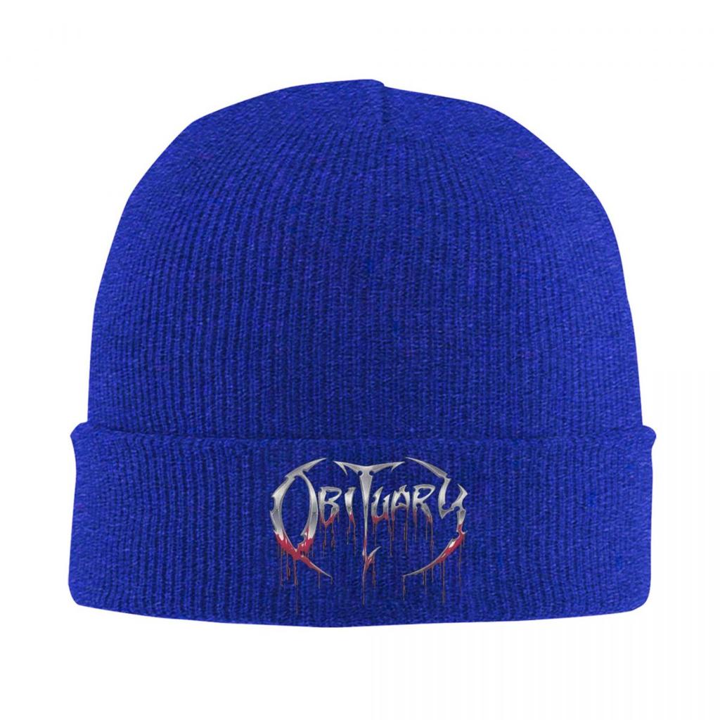 Obituary Band Logo Death Metal Trucker Warm Knitted Cap Hip Hop Bonnet Hat Autumn Winter Outdoor Beanies Hats for Unisex Adult