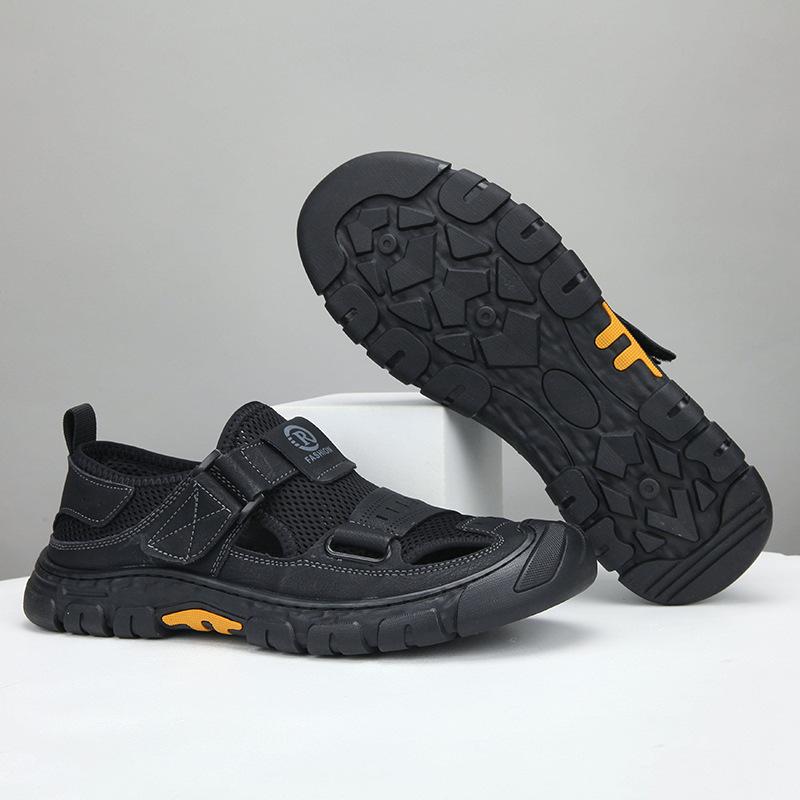 Sandals, Men's Beach Shoes, Summer New Style, External Wear, Anti Slip, Sports and Leisure, Mesh Breathable Toe Cap Hiking Shoes