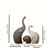 Figurillas de Elefante Familiares de Cerámica Mate Nórdica Esculturas de Animales para Estantería Hogar Sala de Estar Oficina Armario Mesa Entrada Decoración