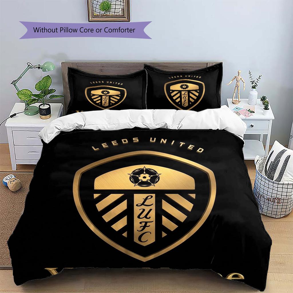 Leeds United Custom Name Pattern Bedding,Quilt Set Quilt Cover Pillowcase Home Birthday Gift(1 * duvet cover + 2 * pillowcase, without core)