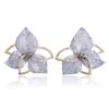 E0227 Personalized Petal Earrings Micro-Inlaid Zircon Color-Preserving Summer Trinkets
