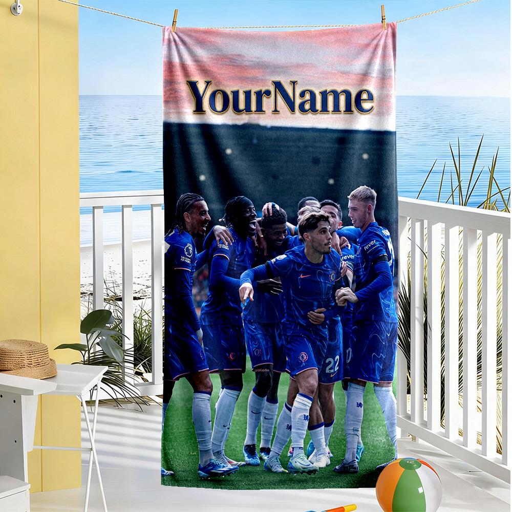 Chelsea Customize Your Name Beach Towel Soft Durable Quick-Dry Ideal for Travel Outdoor Swim Pool Yoga Surf Camping Hiking Gym Gift Holiday