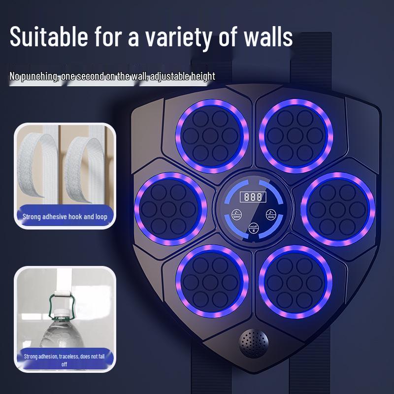 Adjustable Smart Boxing Machine: Fitness & Music Wall Target for Adults & Kids