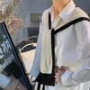 New Fiber Knitted Shawl Striped Knitted Fake Collar Lace Tie Keep Warm Detachable Collar Unisex