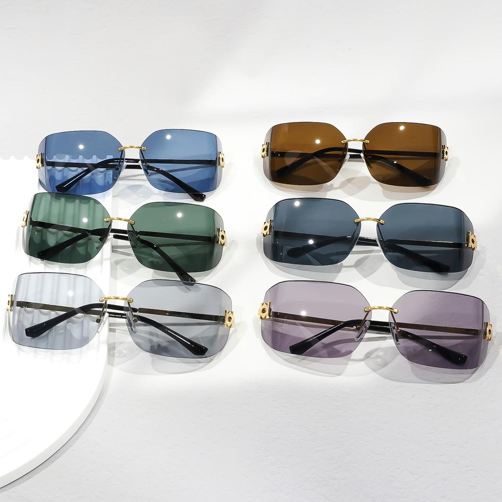Rimless Sunglasses For Women Men Fashion Women's Sunglasses UV400 Protection For Shopping Travel Driving Fishing