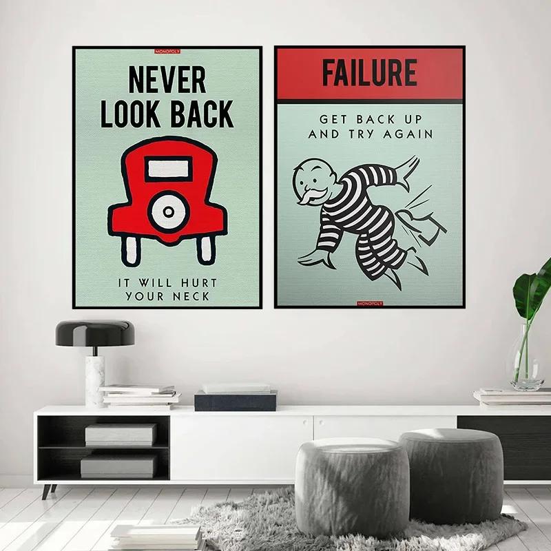 Monopoly Time Is Money Poster Print Inspirational Quote Canvas Painting Wall Art Picture for Living Room Home Decoration Cuadros