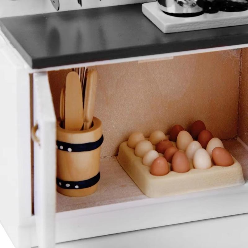 1/12 Scale Dollhouses Miniature Kitchen Furniture Pretend Play for Kids Doll House Furniture Model for Dollhouses