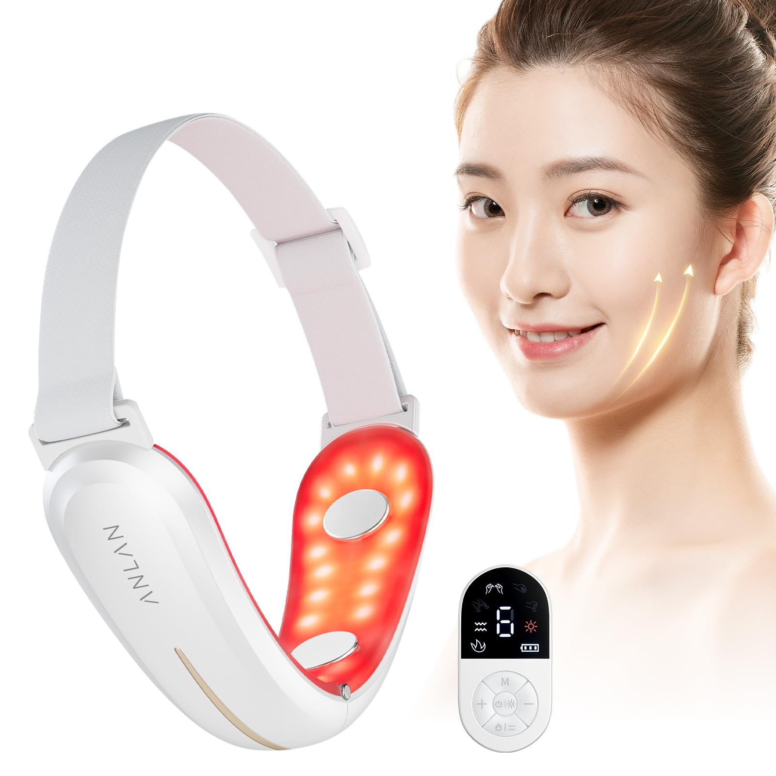 

Популярный ANLAN Lift Care Facial Beauty EMS Лифтинг Лица Лифтинг Лица и Лица Тепло и Свет 4 EMS 9 Интенсивность Подарок Красоты Журналы Устройство, Пояс, белый