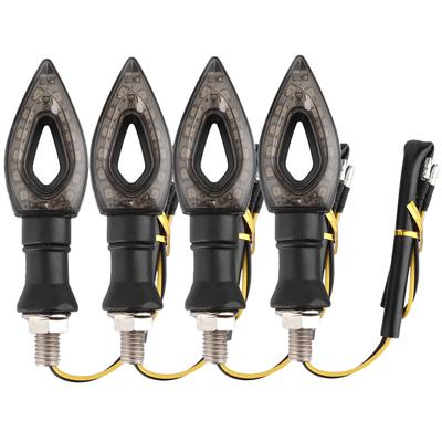 4 Pezzi Indicatori di Direzione Universali per Moto 12 LED Ambra Lampeggiante Impermeabile