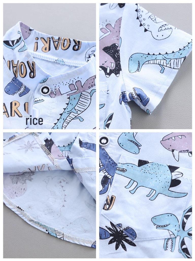 Koreanischer Stil Jungen Sommer Cartoon Hemd & Shorts Set