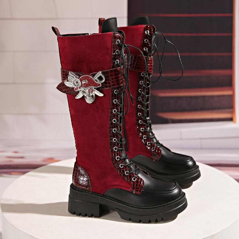 Autumn new large size snake pattern short Martin boots British style short boots 36