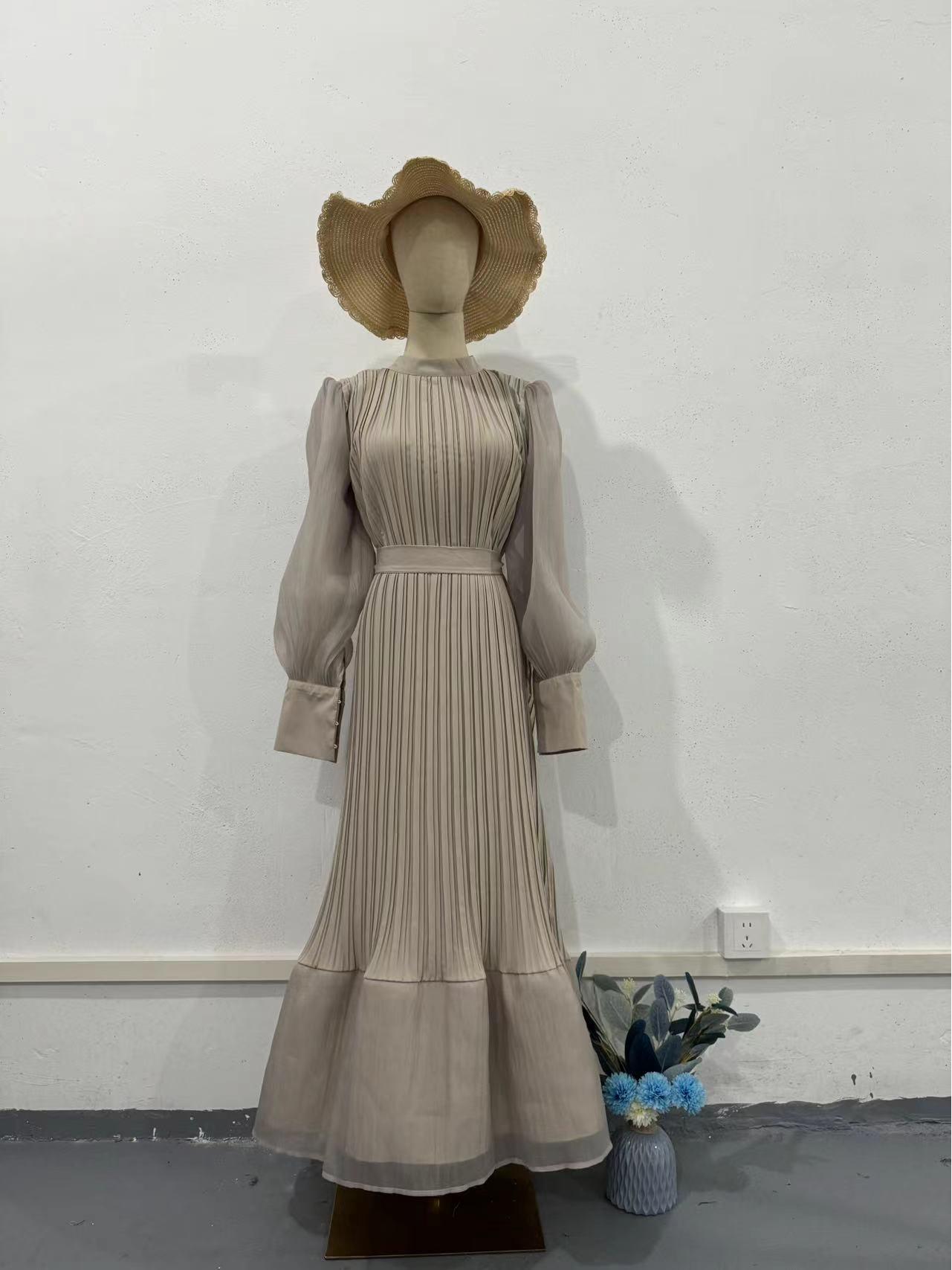 Mature Elegant Women s Spring Long Dress - European/American Style, 2025 Wine Red Pleated Skirt Double Extra Large покинуть белый