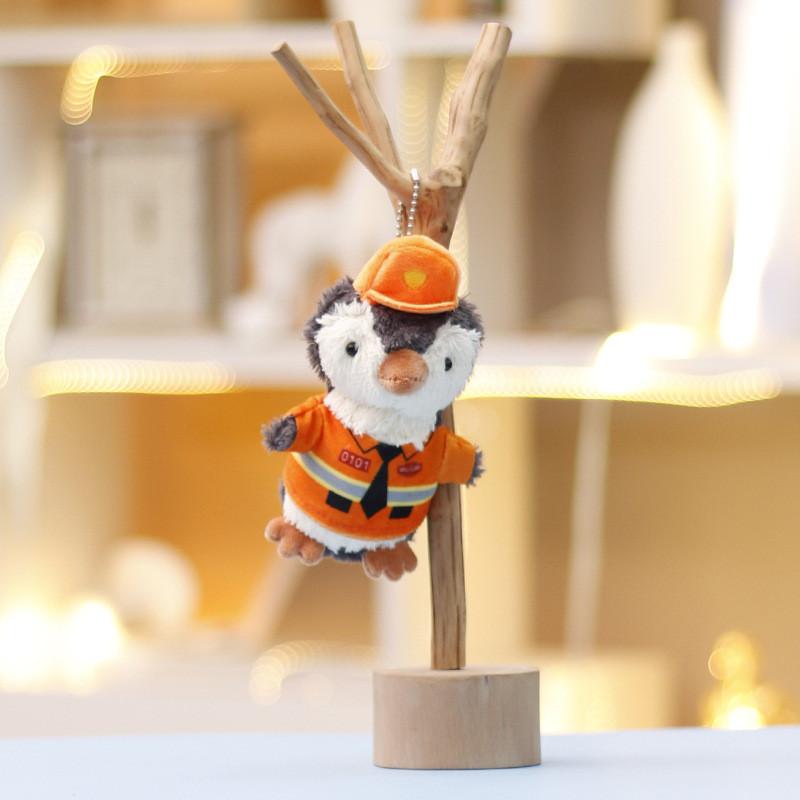 Cute Plush Toy Penguin Police Officer Doll Adorable Firefighter Penguin 14cm