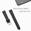 WOCCI Genuine Leather Watch Calf Black with Silver Buckle Band, 20mm, Leather,