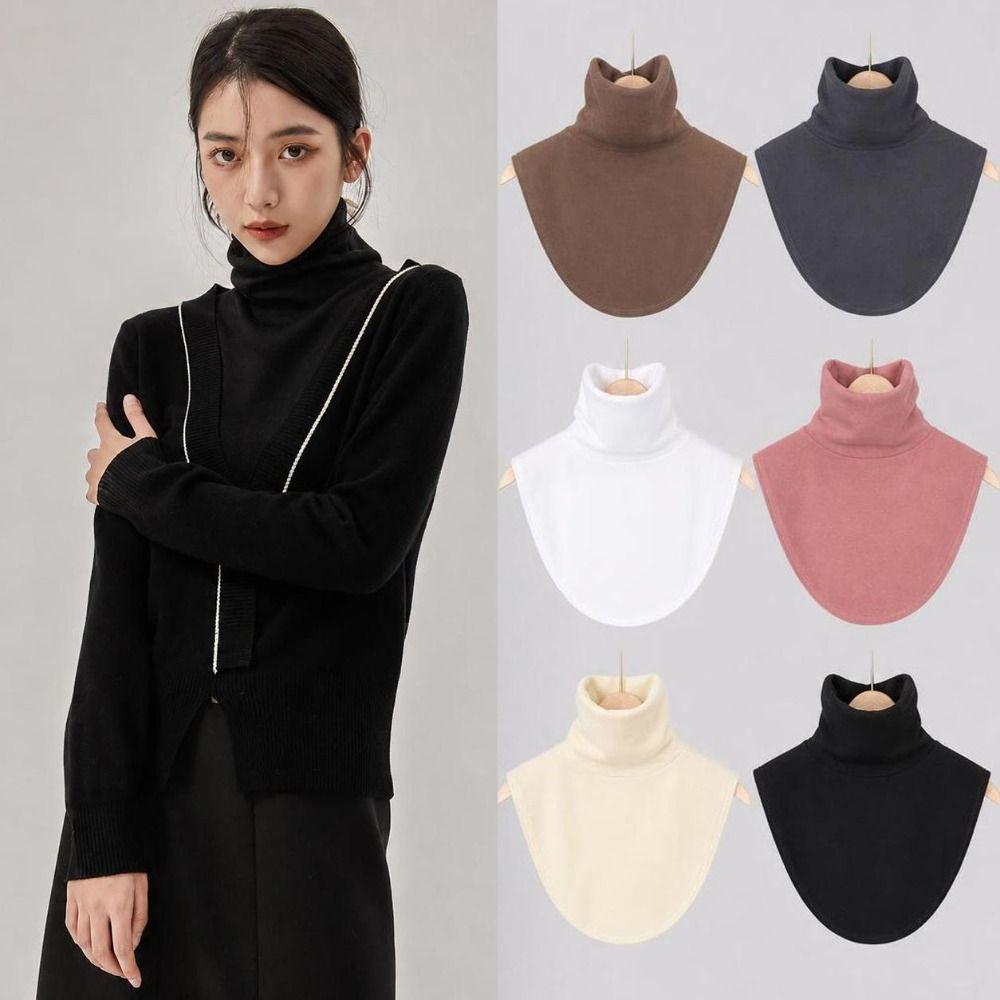Velvet Lining Neck Warmer Scarf Detachable Detachable Turtleneck Spring Autumn Winter