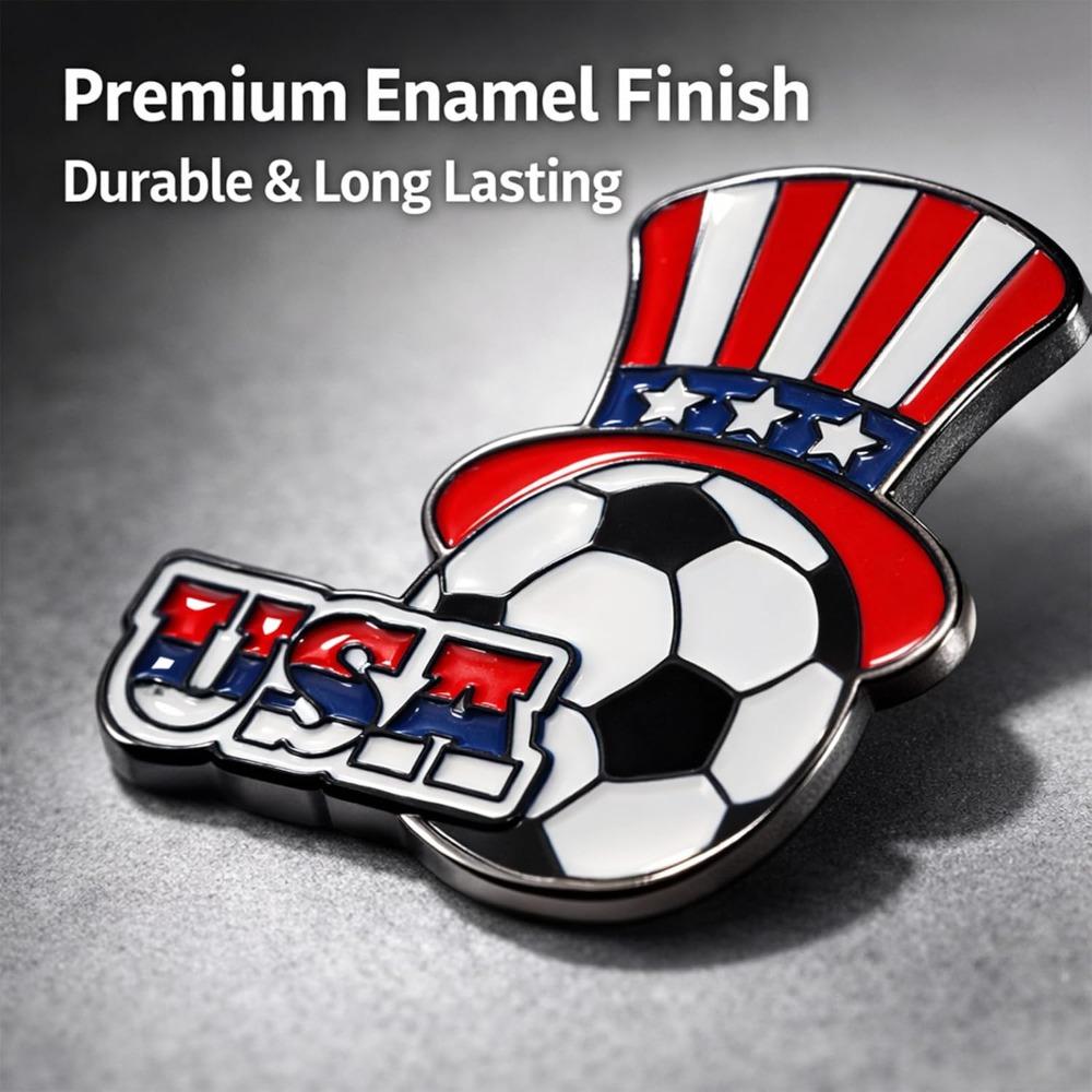 Flag Patriotic Soccer Pins World Cup Football Fan Badges for Jersey Backpack Bags Collectible Team Spirit Accessories
