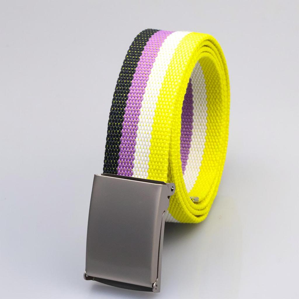 Unisex Canvas Belt with White Iron Buckle for Teens and Adults