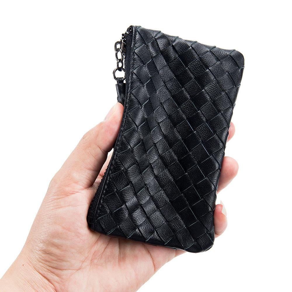 New short change bag, women's sheepskin woven small and ultra-thin small wallet, men's money bag storage bag, high-end sense