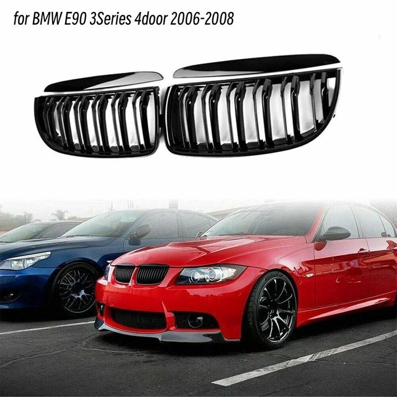 For BMW 2005-08 E90 E91 323i 328i 335i Glossy Black Color Front Bumper Kidney Grille Grill M Performance Car Accessories Tools