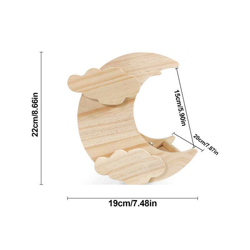 Wooden Chinchilla House Moon Shaped Chinchilla Habitat Hamster Habitat Rabbit Hut For Small Animals Hamsters Chinchillas Bunnies