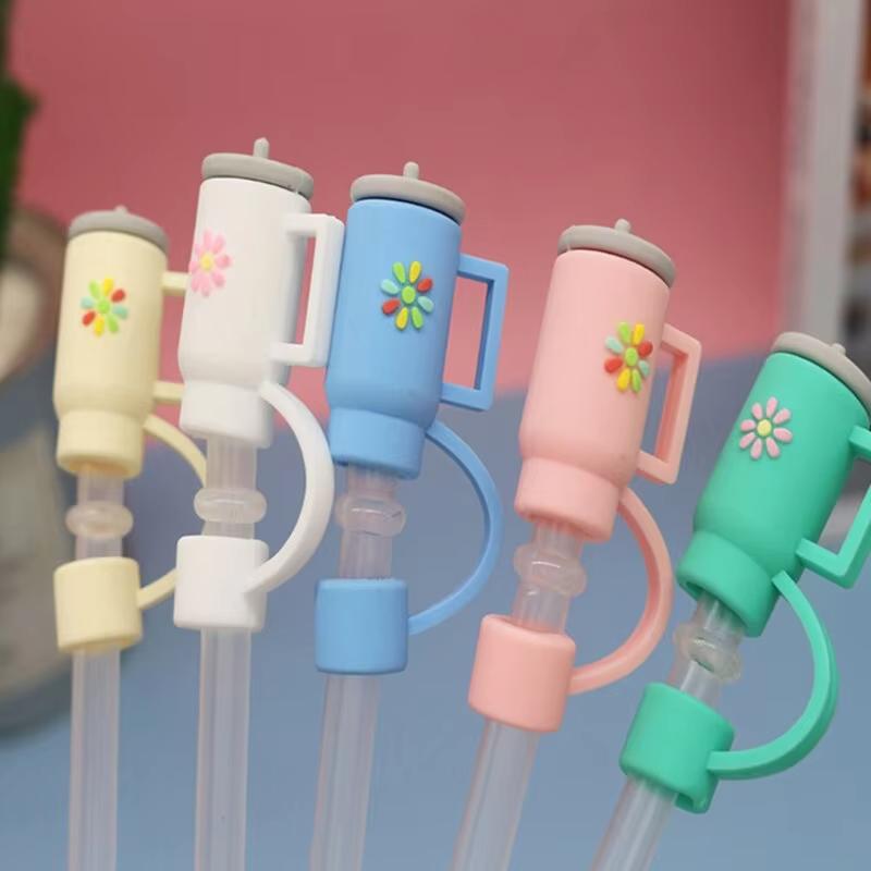 Large Diameter 10mm Straw Cap Color Silicone Leakproof Plug Ice Bullock Accessories Dust Cup Straight Bends Are Available Home